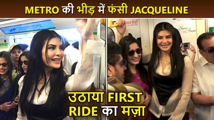 Jacqueline Fernandez Travels In Metro Train, Mobbed By Fans During Her FIRST Ride