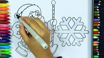 How to draw and color santa claus