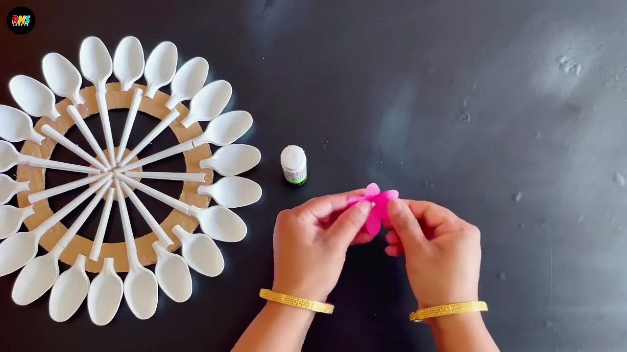 Beautiful Wall Hanging Craft Using Plastic Spoons