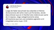 Lilia Paredes sobre declaración de exjefe de la Dini: “niego categóricamente que en mi familia hubo violencia”