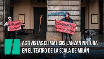 Activistas climáticos lanzan pintura en el teatro de La Scala de Milán