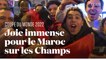 Les supporters du Maroc célèbrent sur les Champs-Elysées la qualification historique de leur équipe
