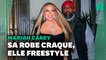 Mariah Carey, lâchée par la bretelle de sa robe en plein show, improvise