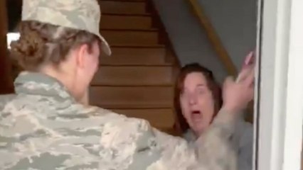 Air Force Daughter On Phone With Mom Is Really On Doorstep