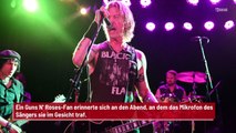 Ein Guns N' Roses-Fan wurde mit dem Mikrofon des Sängers getroffen