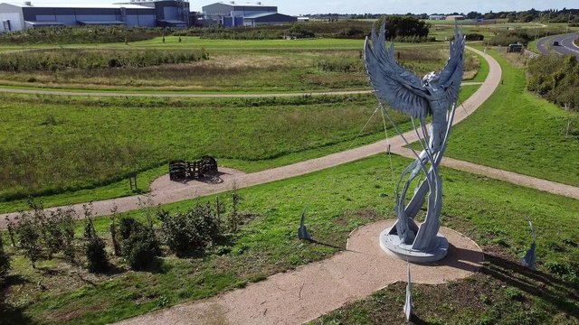 Drone footage of the Queen Elizabeth II Platinum Jubilee Park