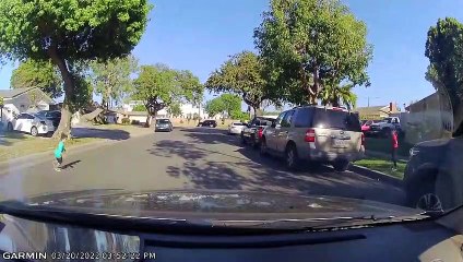 Kids Running into Street Almost Get Hit by Car