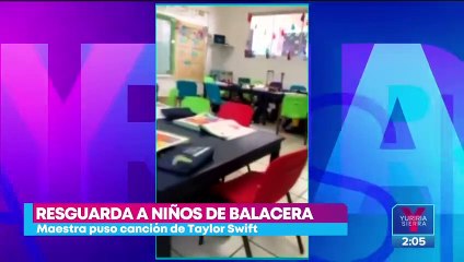 Maestra de preescolar resguarda a sus alumnos en medio de balacera