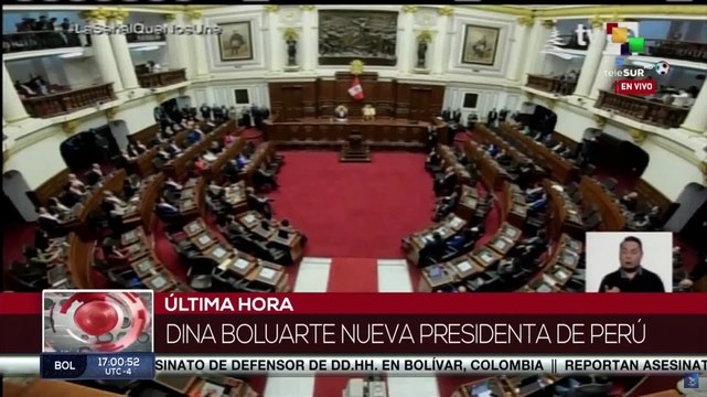 Nueva presidenta peruana insta a un proceso de diálogo entre todas las fuerzas políticas