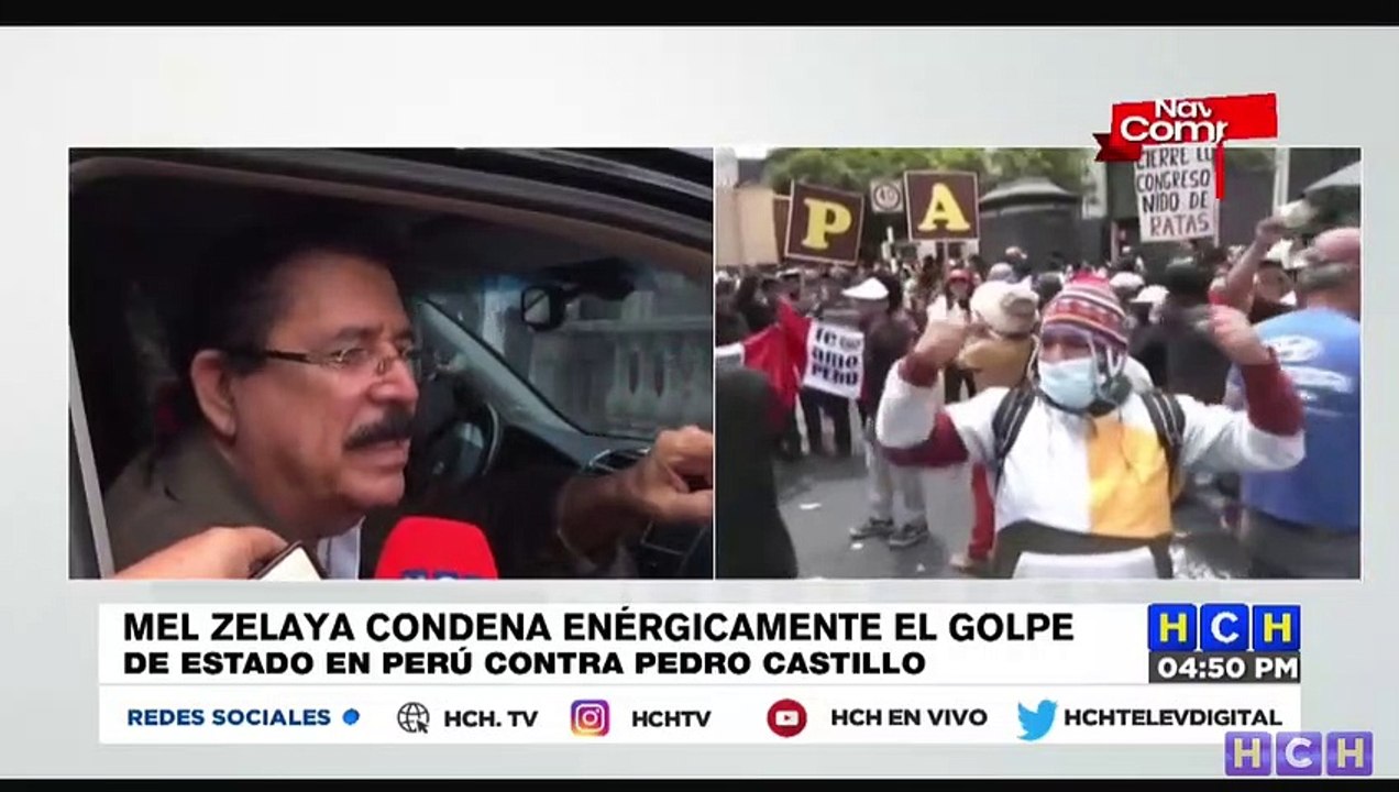 Mel Zelaya condena el Golpe de estado contra Pedro Castillo