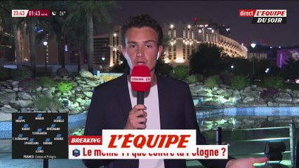 Deschamps devrait aligner le même onze - Foot - CM 2022 - Bleus