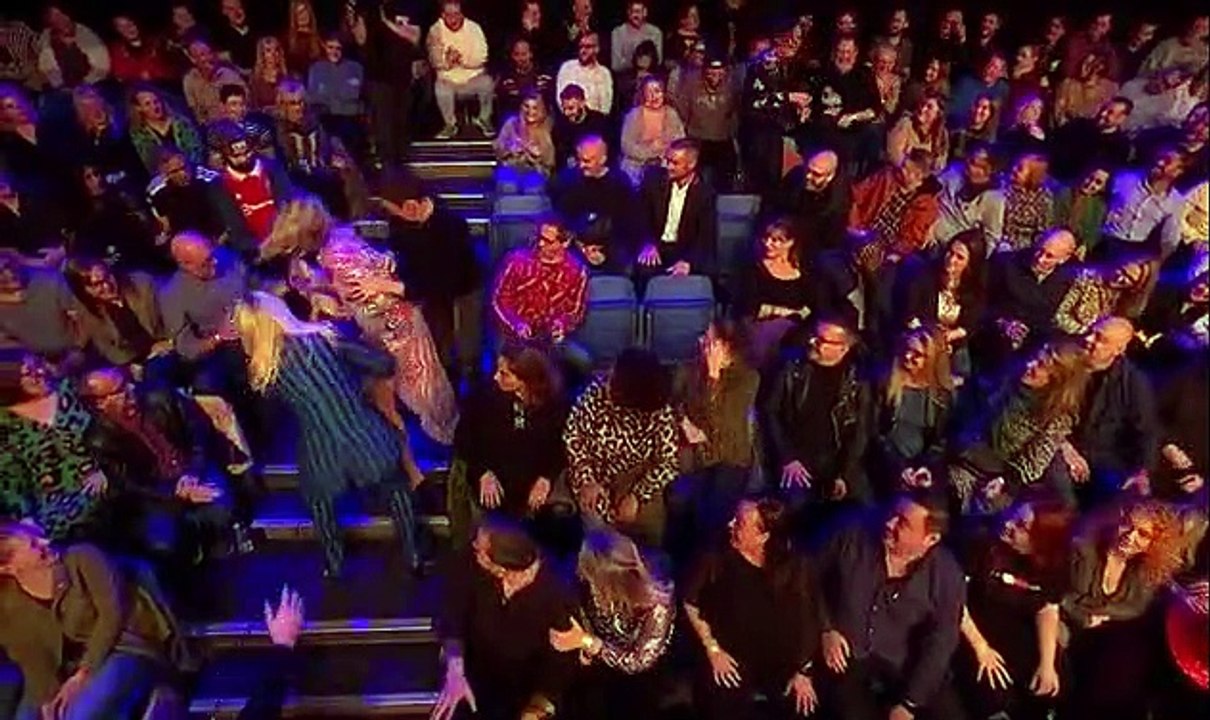 Holly Willoughby is left red-faced as she falls down the studio stairs in front of a live audience after returning to Celebrity Juice for its FINAL episode
