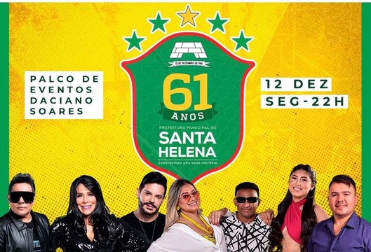 Prefeito de Santa Helena traz detalhes da programação de 61 anos, que encerra com três shows
