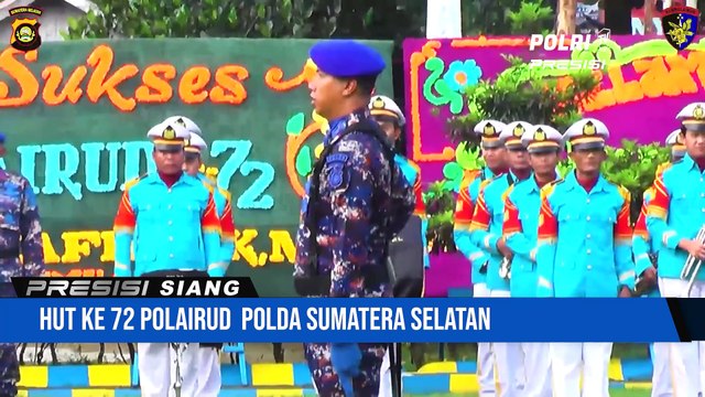 Pelaksanaan upacara Hari Ulang Tahun ke 72 Polairud Polda Sumsel di Direktorat Polairud Polda Sumsel pada hari senin 5 Desember 2022
