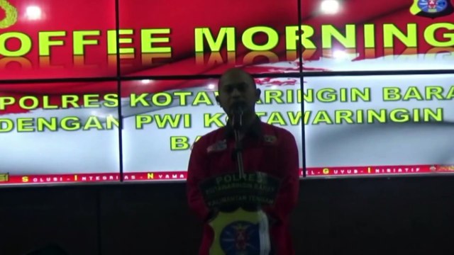 Kapolres Kobar Memimpin Pelaksanaan Coffe Morning Bersama Insan Pers Yang Tergabung Dalam PWI