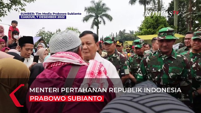 Potret Hangat Prabowo Subianto Peluk Anak-anak dan Warga Cianjur Terdampak Gempa