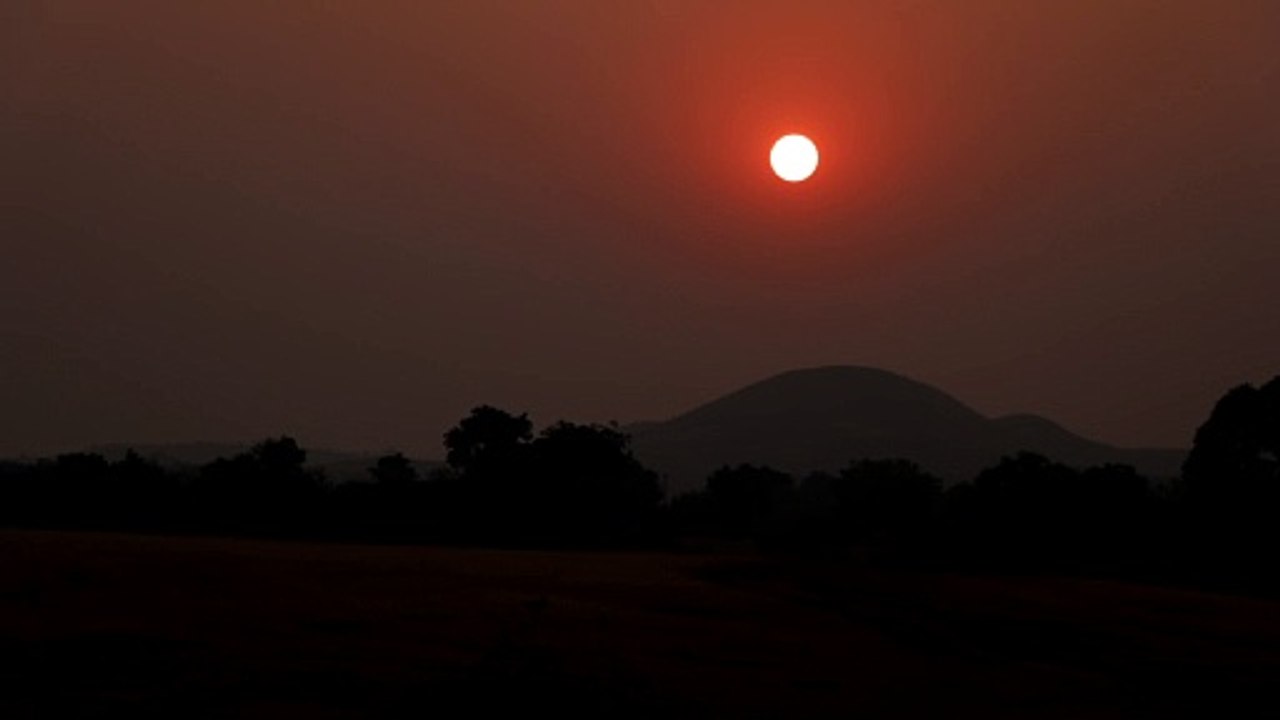Sunset in winter