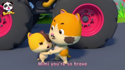 Monster Fire Truck Saves Mimi _ Outdoor Playground Song _ Nursery Rhymes _ Kids Songs _ BabyBus