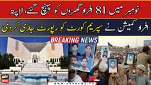 81 people reaches home, Missing Persons Commission issues report to the SC