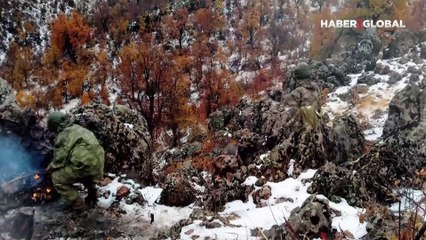 MSB zor şartlarda terörle mücadeleyi sürdüren Mehmetçiğin görüntülerini paylaştı