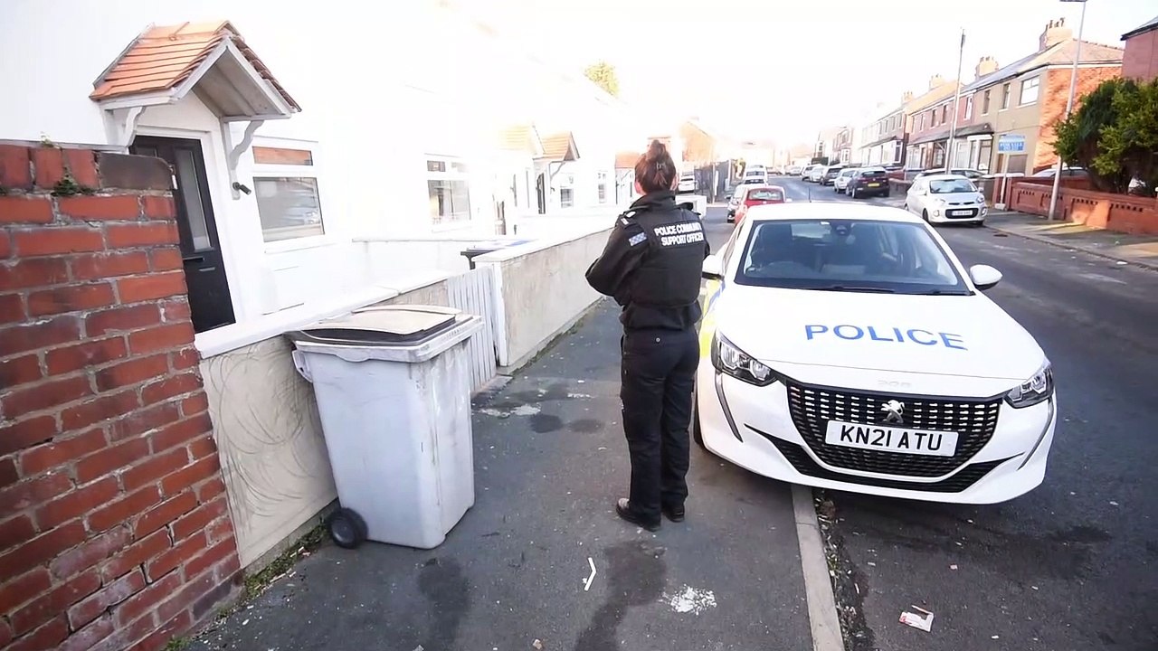 The scene in Brun Grove, Blackpool, after a man was arrested for attempted murder of a toddler
