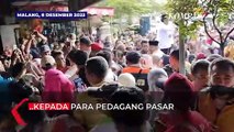 Momen Menhan Prabowo Ajak Nyanyi Emak-emak di Pasar Gondanglegi Malang