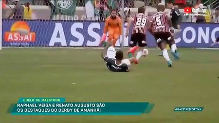 Derby tem novo encontro entre Raphael Veiga e Renato Augusto