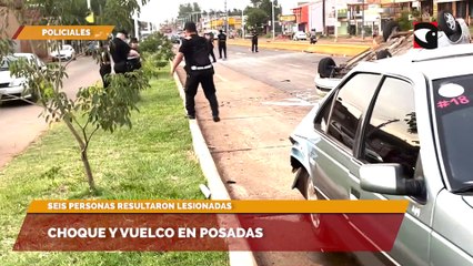 Choque y vuelco en Posadas