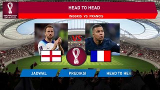 PREDIKSI INGGRIS VS PRANCIS Piala Dunia 2022 - HEAD TO HEAD INGGRIS VS PRANCIS - FIFA WORLD CUP 2022