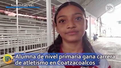 Alumna de nivel primaria gana carrera de atletismo en Coatzacoalcos