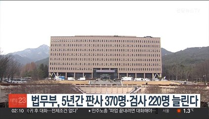 법무부, 5년간 판사 370명·검사 220명 늘린다