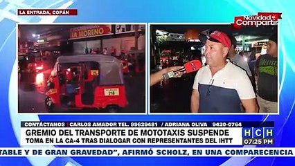 ¡Protesta! Mototaxistas se toman la CA-4, en La Entrada, Copán exigiendo un alto a las unidades ilegales