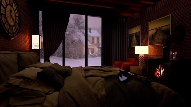 Howling Wind Sounds with Crackling Fireplace | Blizzard Ambience | Winter Storm Sounds for Sleeping / Bruit et sons du vent hurlant avec cheminée crépitante | Le son du tempête de neige pour dormir