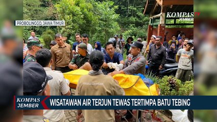 Download Video: Wisatawan Air Terjun Madakaripura Tewas Tertimpa Batu Tebing