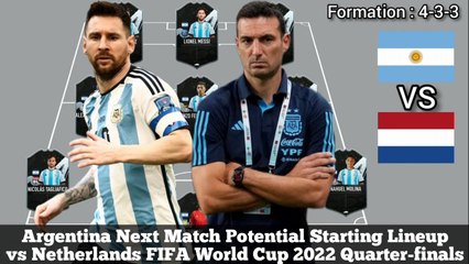 Argentina Next Match Potential Starting Lineup vs Netherlands ► World Cup 2022 Quarter-finals