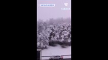 Les premières images des chutes de neige en Haute-Savoie