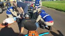 Colisão frontal entre motos deixa duas pessoas feridas às margens da BR-277