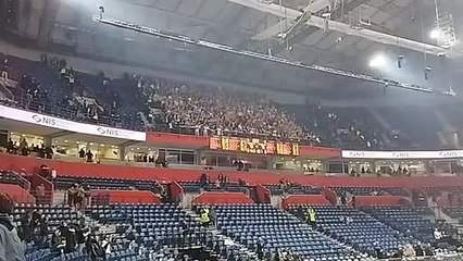 Exchange of pleasantries after beating Partizan