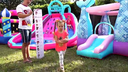 Diana wants to be taller & jumps on the trampoline