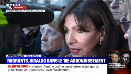 Anne Hidalgo dans un camp de migrants: "C'est l'État qui doit travailler à la mise à l'abri des personnes à la rue"