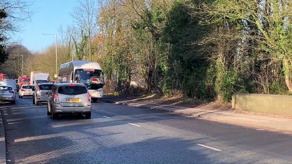 Father Christmas drives the 715 coach