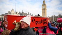 Thousands of Royal Mail workers rally outside parliament on day of strike action