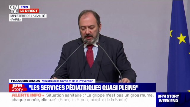 François Braun: Pour la 5e semaine consécutive, la moitié des hospitalisations après un passage aux urgences, chez les enfants de moins de 2 ans, le sont pour bronchiolite