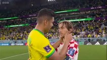 World Cup: Casemiro congratulates Luka Modric as Croatia knock Brazil out on penalties