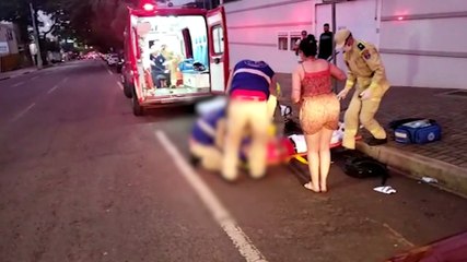 Motociclista fica ferido em grave colisão no Centro