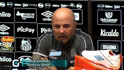 Sampaoli analisa a vitória do Santos sobre o Palmeiras