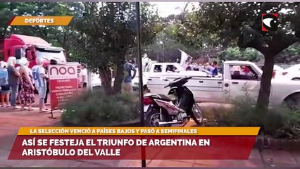 Así se festeja el triunfo de Argentina en Aristóbulo del Valle