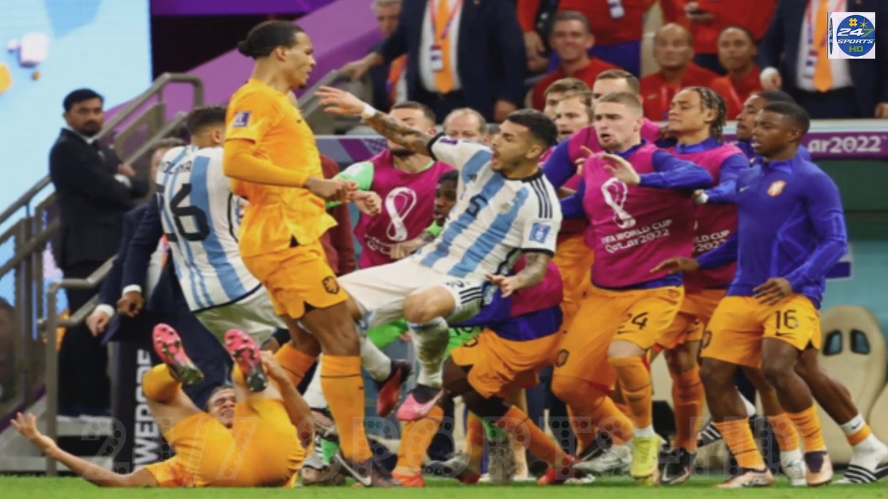 Argentina's Leandro Paredes Causes a Huge Brawl in Their World Cup Game against Holland