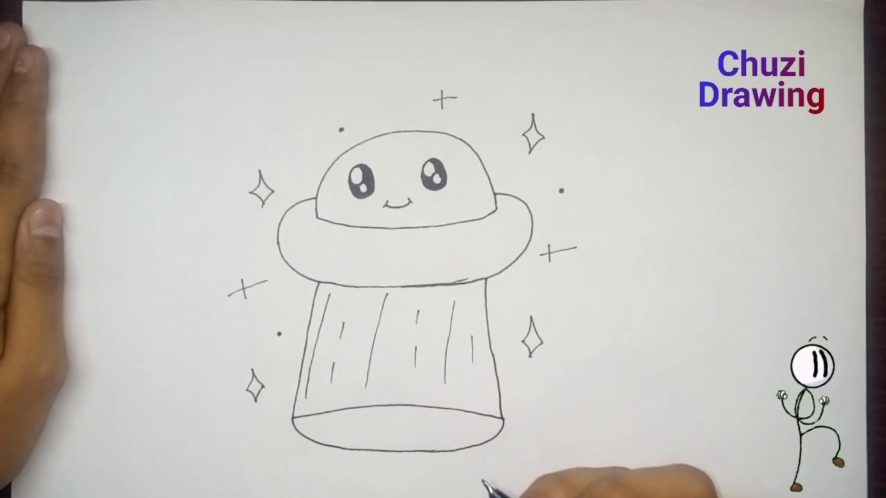 Alien Spaceship Drawing Easy || Alien Ship Drawing
