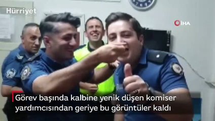 Kalp krizi geçiren komiser yardımcısının son görüntüleri